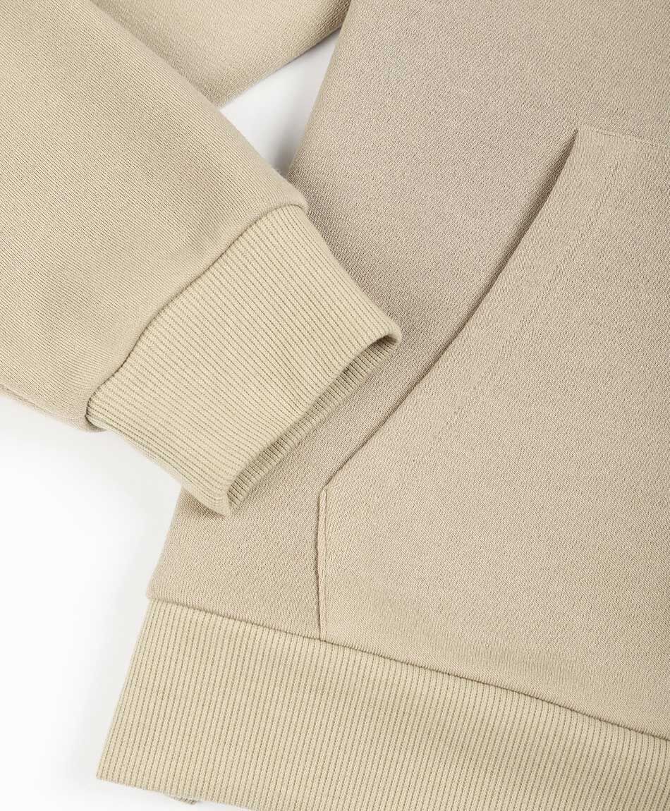 Buzo hombre canguro zip beige