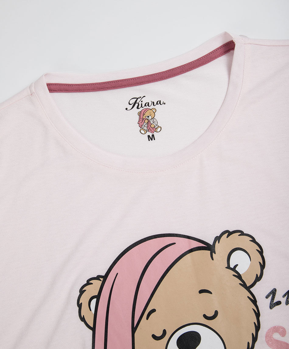 Pijama mujer capri osito rayas
