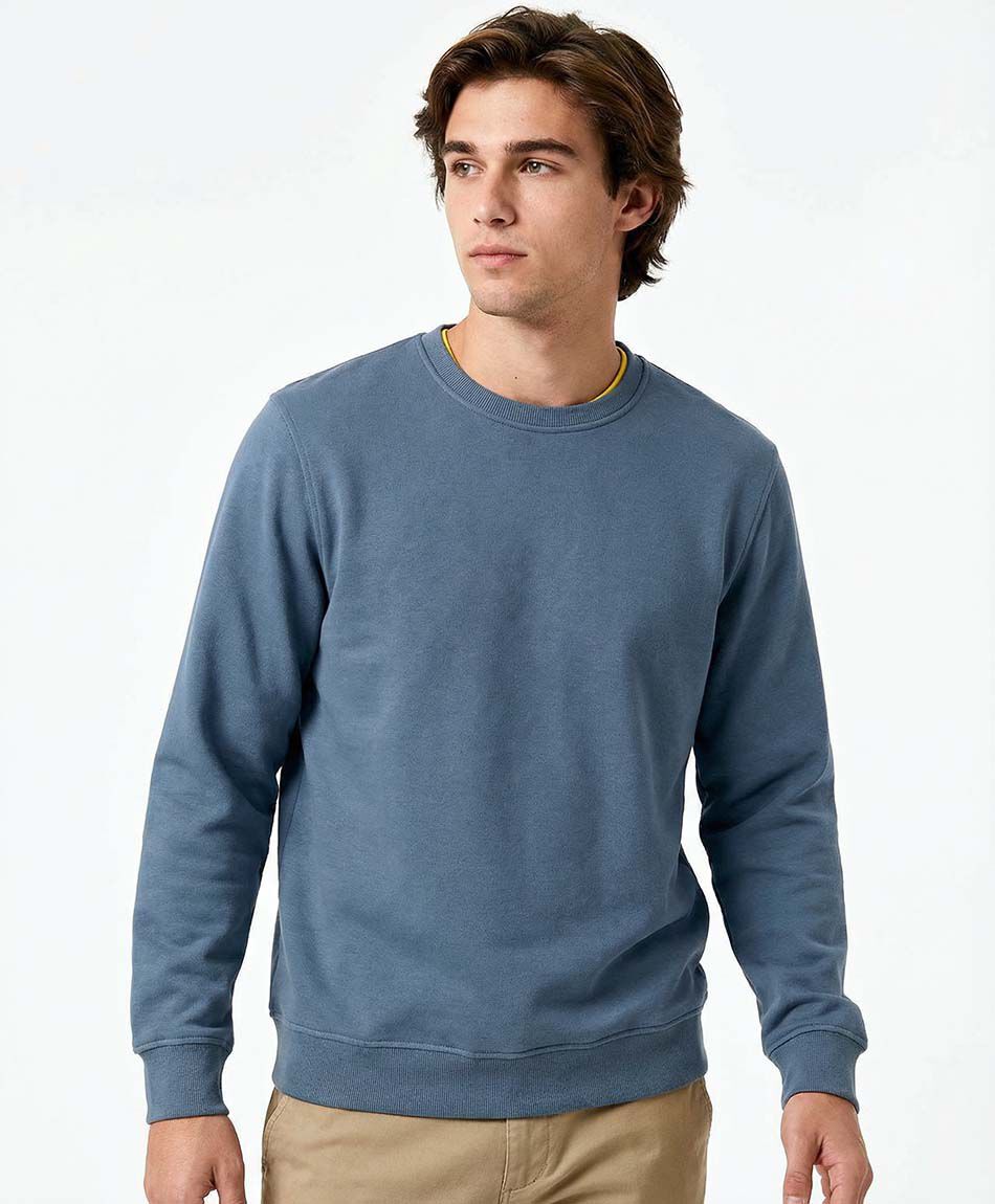 Poler&oacute;n hombre cuello redondo beige