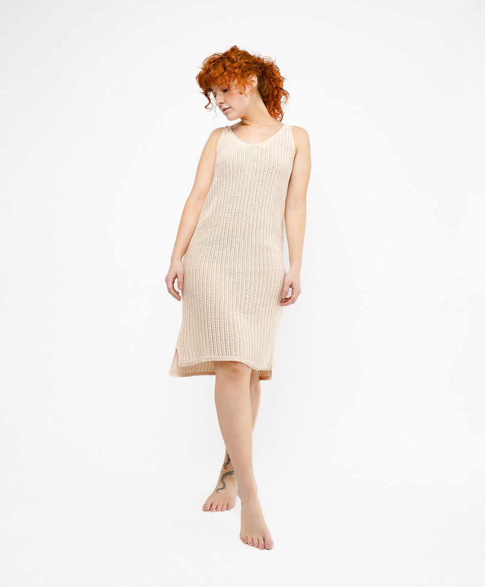 Vestido mujer texturizado crochet