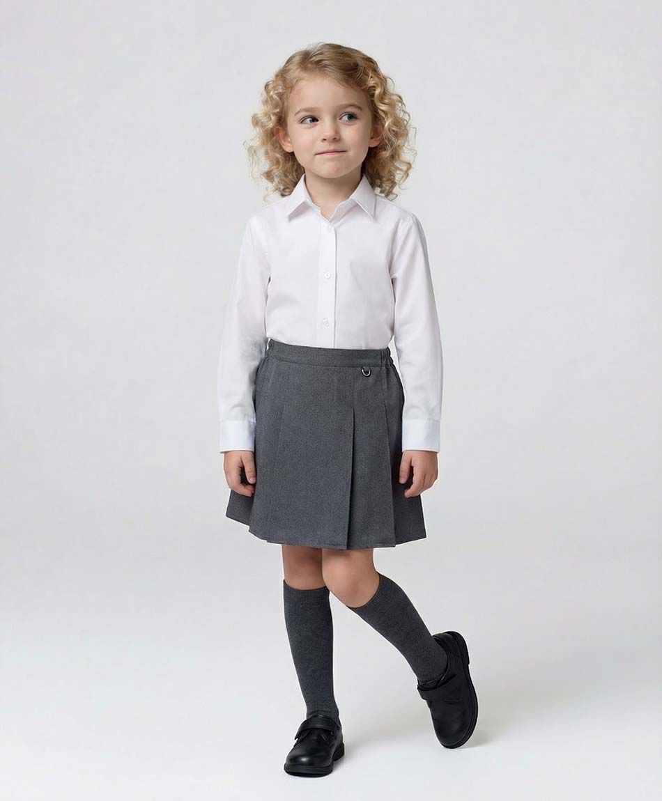 Pollera escolar elasticada gris