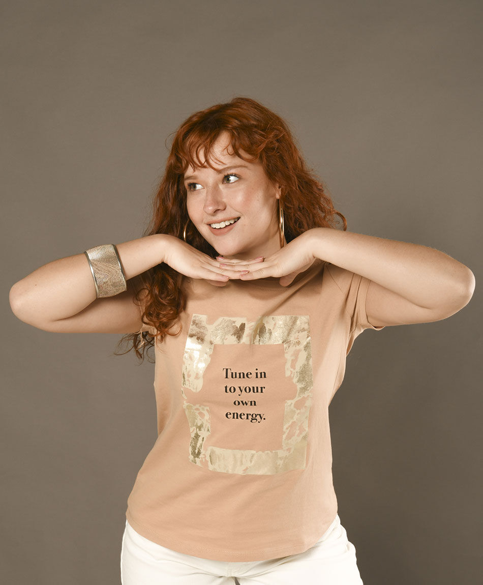 Polera mensaje strass