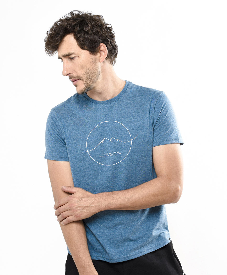 Remera deportiva hombre l&iacute;nea monta&ntilde;a