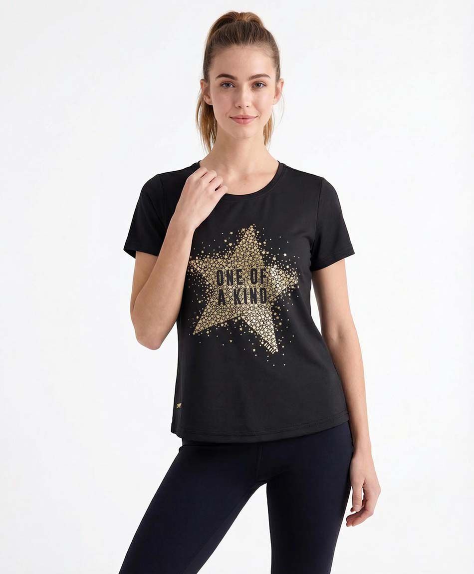 Remera deportiva mujer estrella dorada