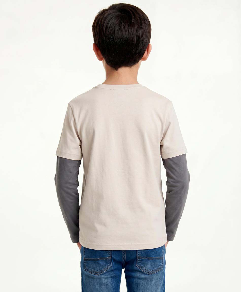 Remera ni&ntilde;o manga larga capibara skate