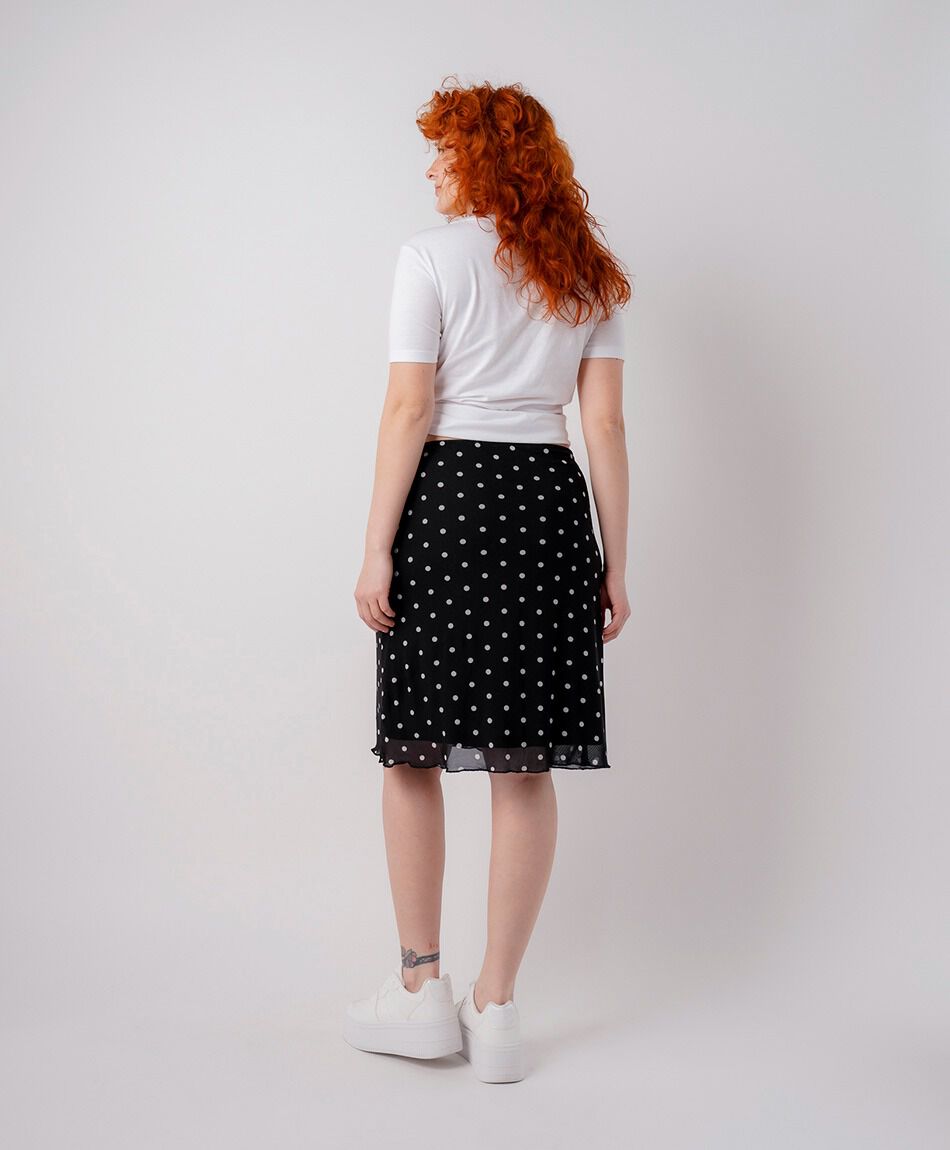Pollera mujer mesh puntos