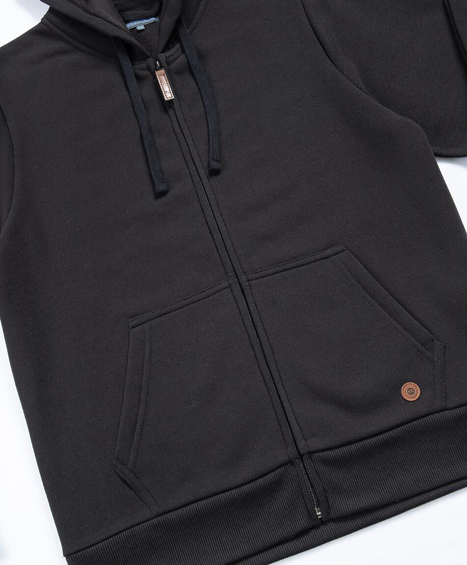 Poler&oacute;n escolar con pu&ntilde;os elasticados negro