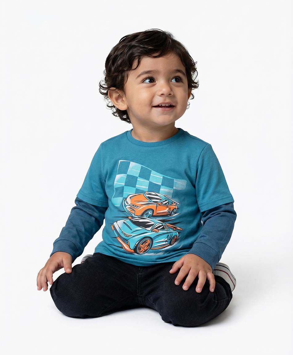 Remera beb&eacute; estampado de carreras