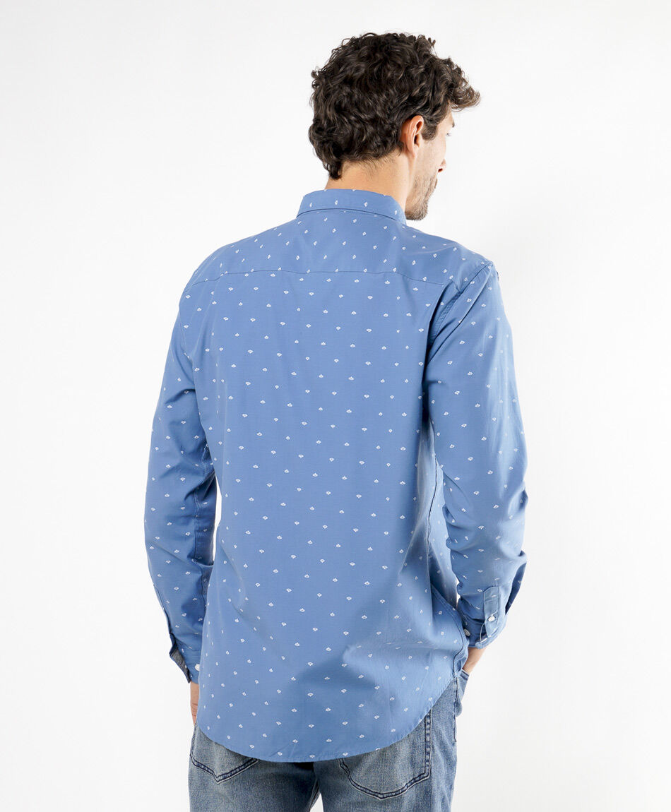Camisa hombre celeste print