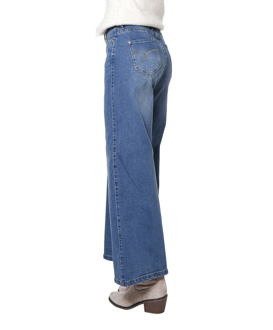 Jeans ancho tiro alto