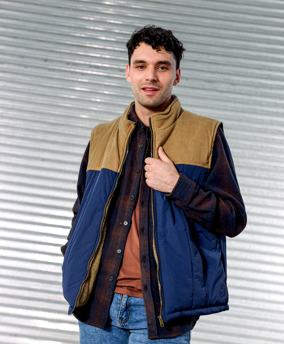 Parka hombre sin manga bicolor