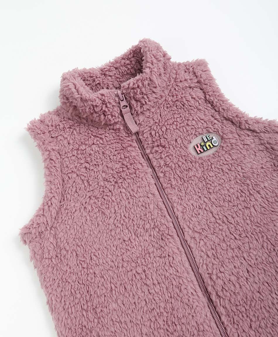 Buzo beb&eacute; vest chiporro sin mangas pink