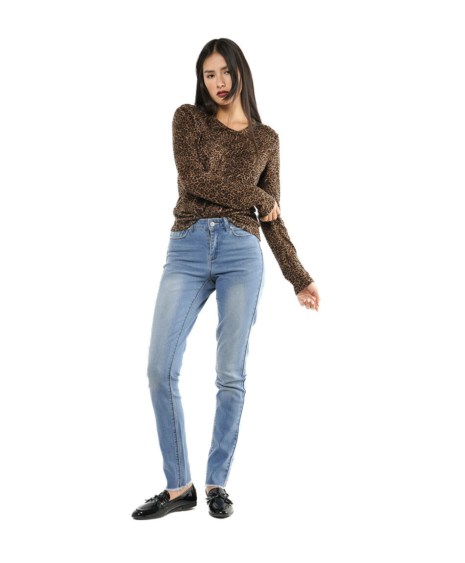 Jeans mujer skinny fit desgaste