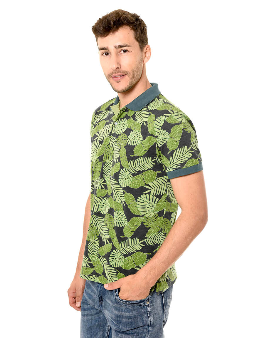 Polera cuello flores