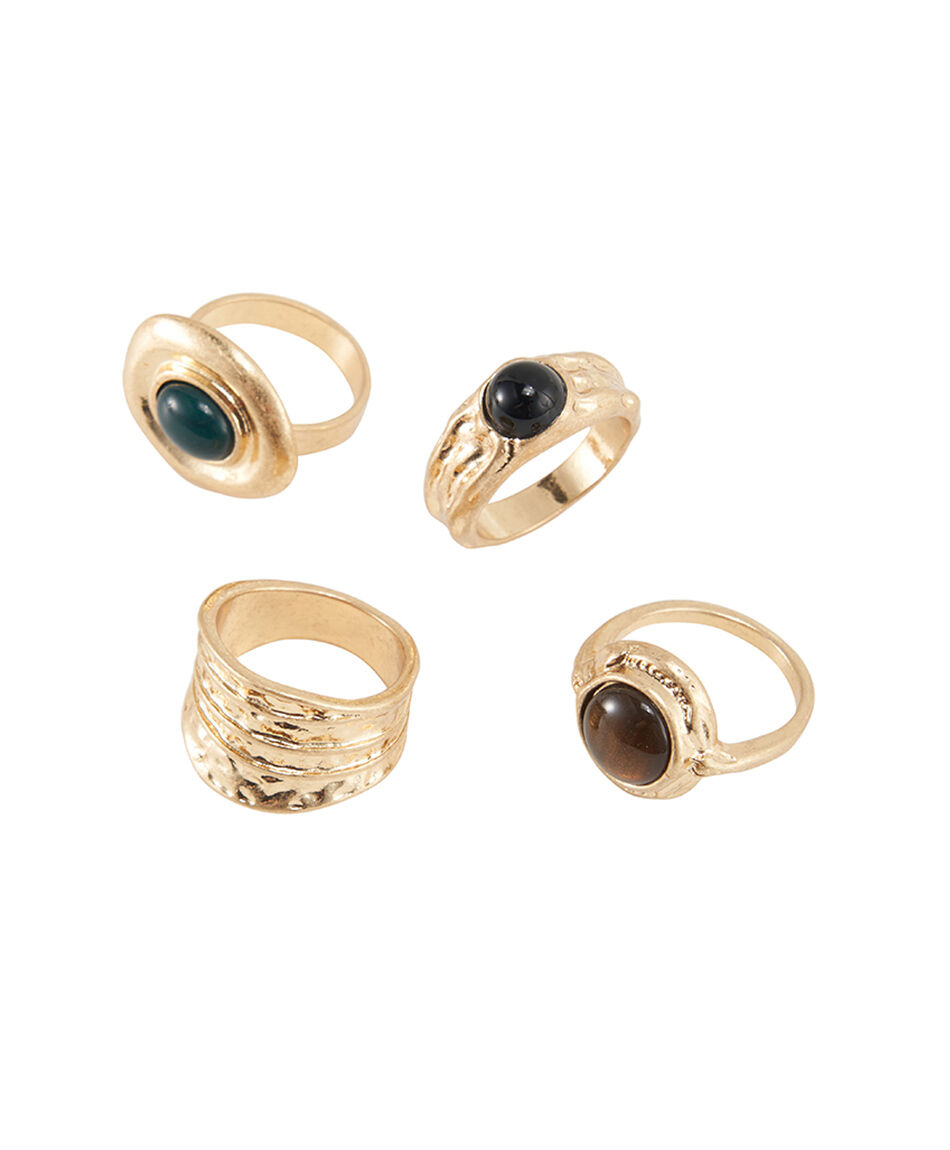 Set anillos mujer piedras