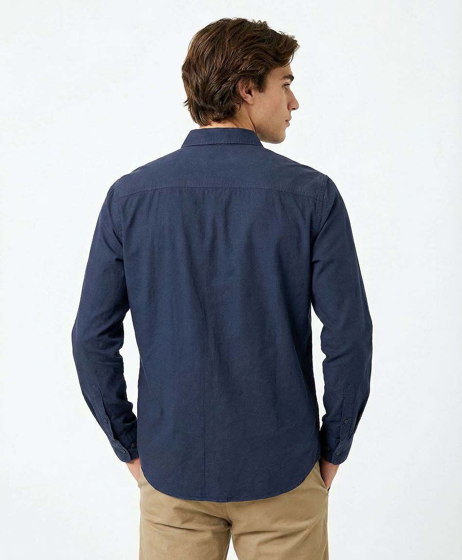 Camisa hombre lisa azul