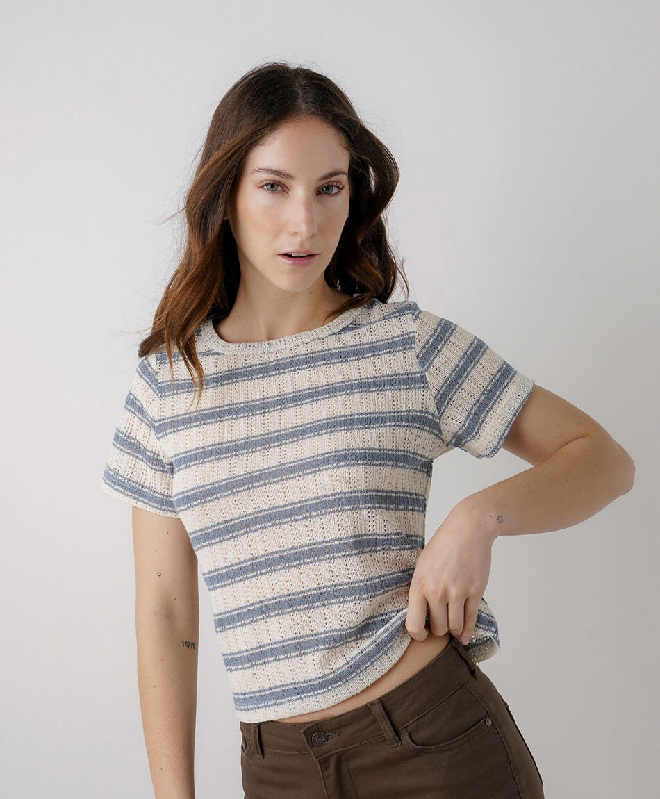 Tejido mujer remera lineas