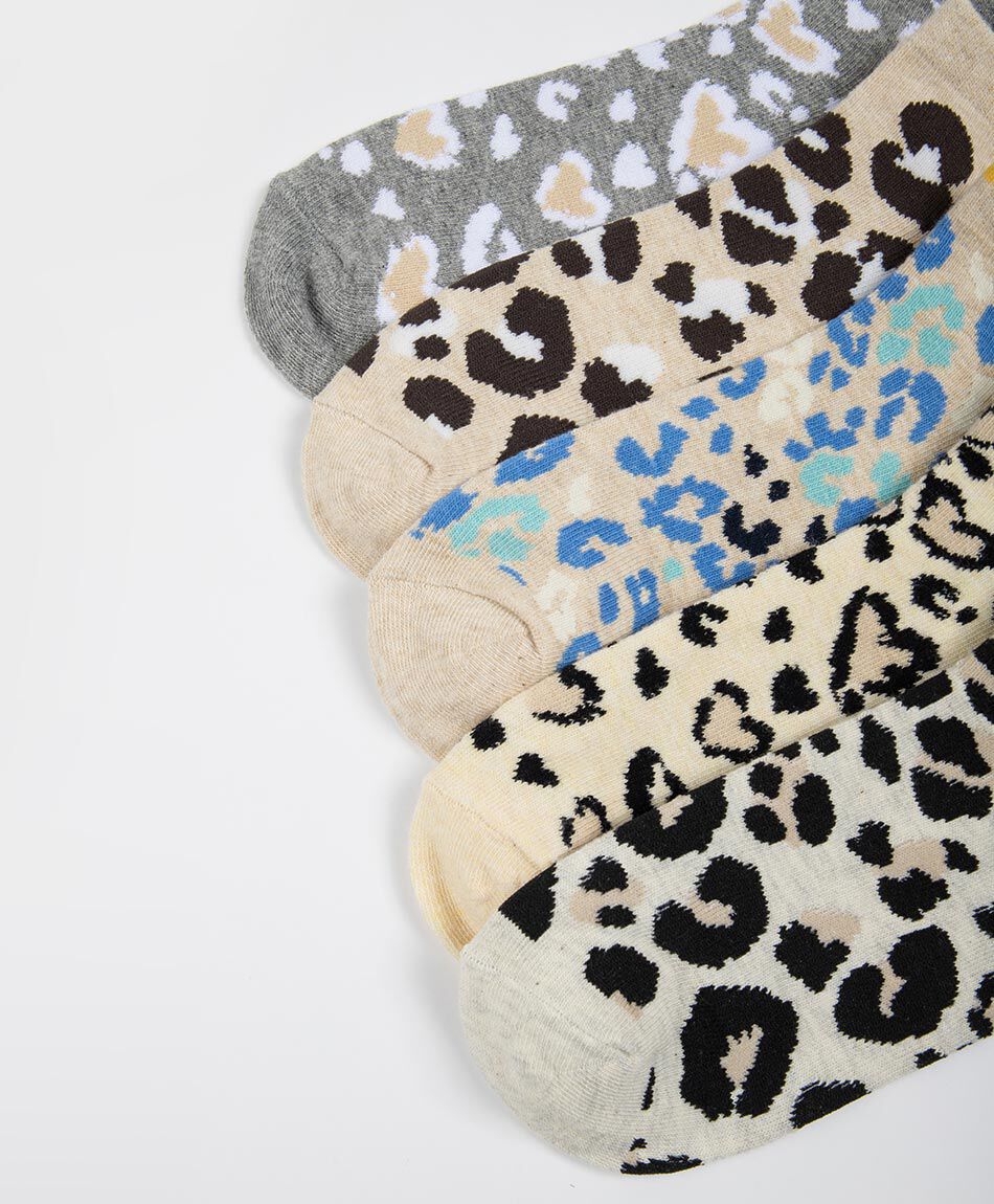 Pack 5 medias mujer animal print