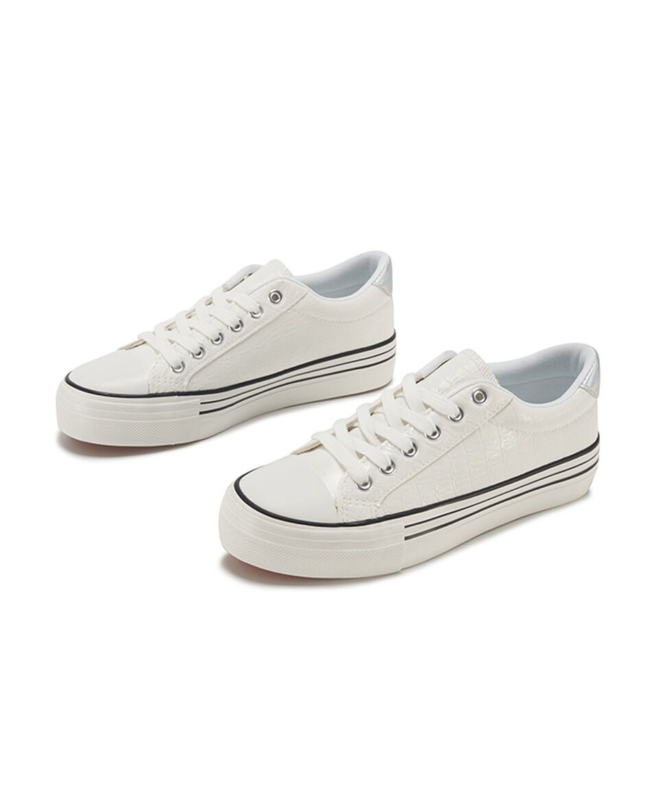 Zapatilla mujer textura blanca