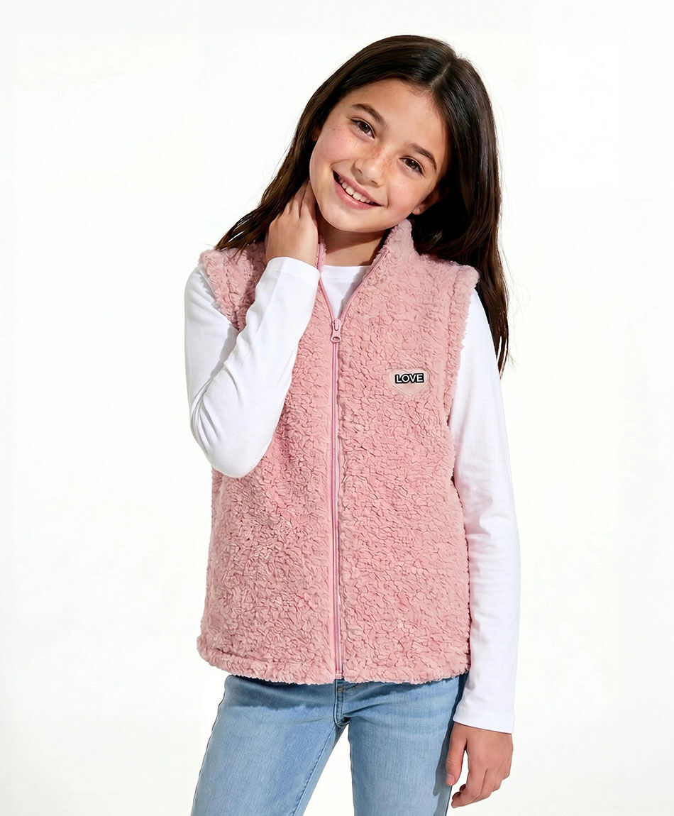 Buzo ni&ntilde;a dise&ntilde;o vest pink