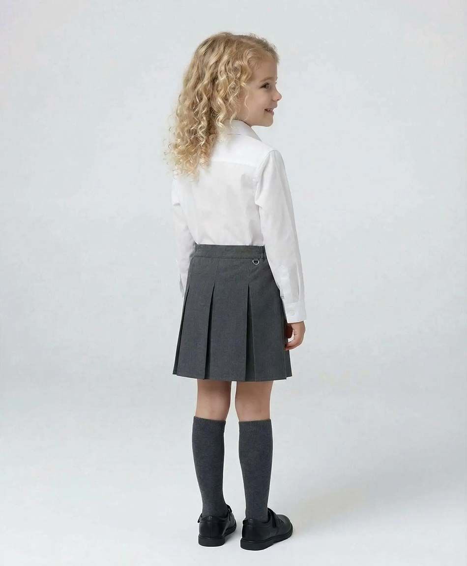 Pollera escolar elasticada gris