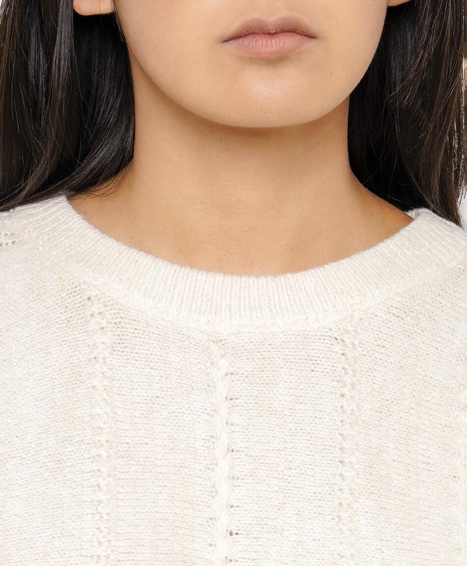 Sweater mujer cuello redondo white
