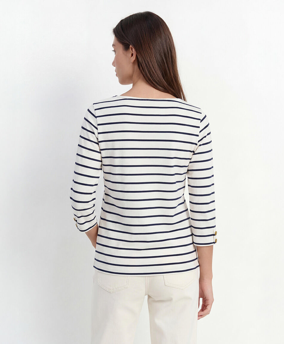 Remera mujer rayas cuello bote