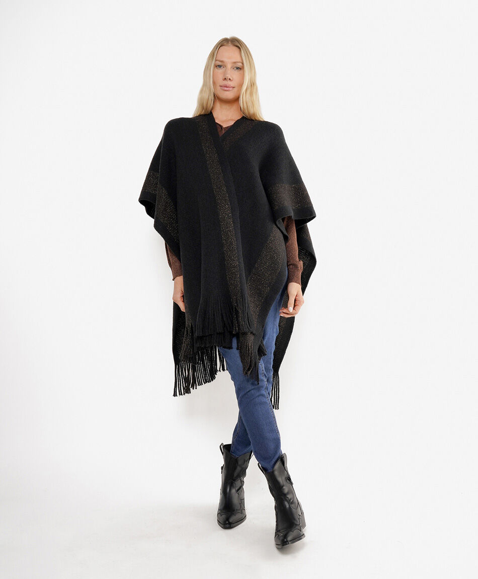 Poncho mujer contraste brillos