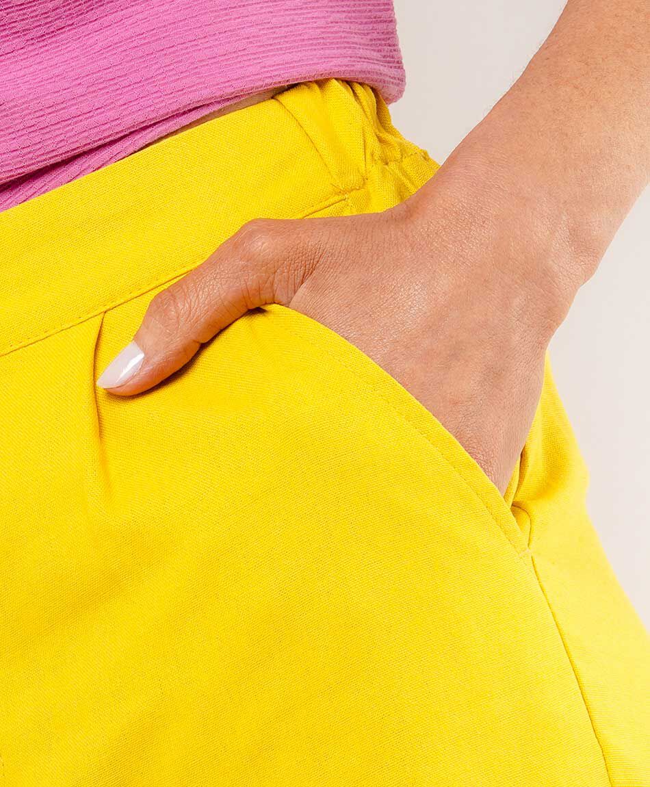 Pantal&oacute;n mujer amarillo
