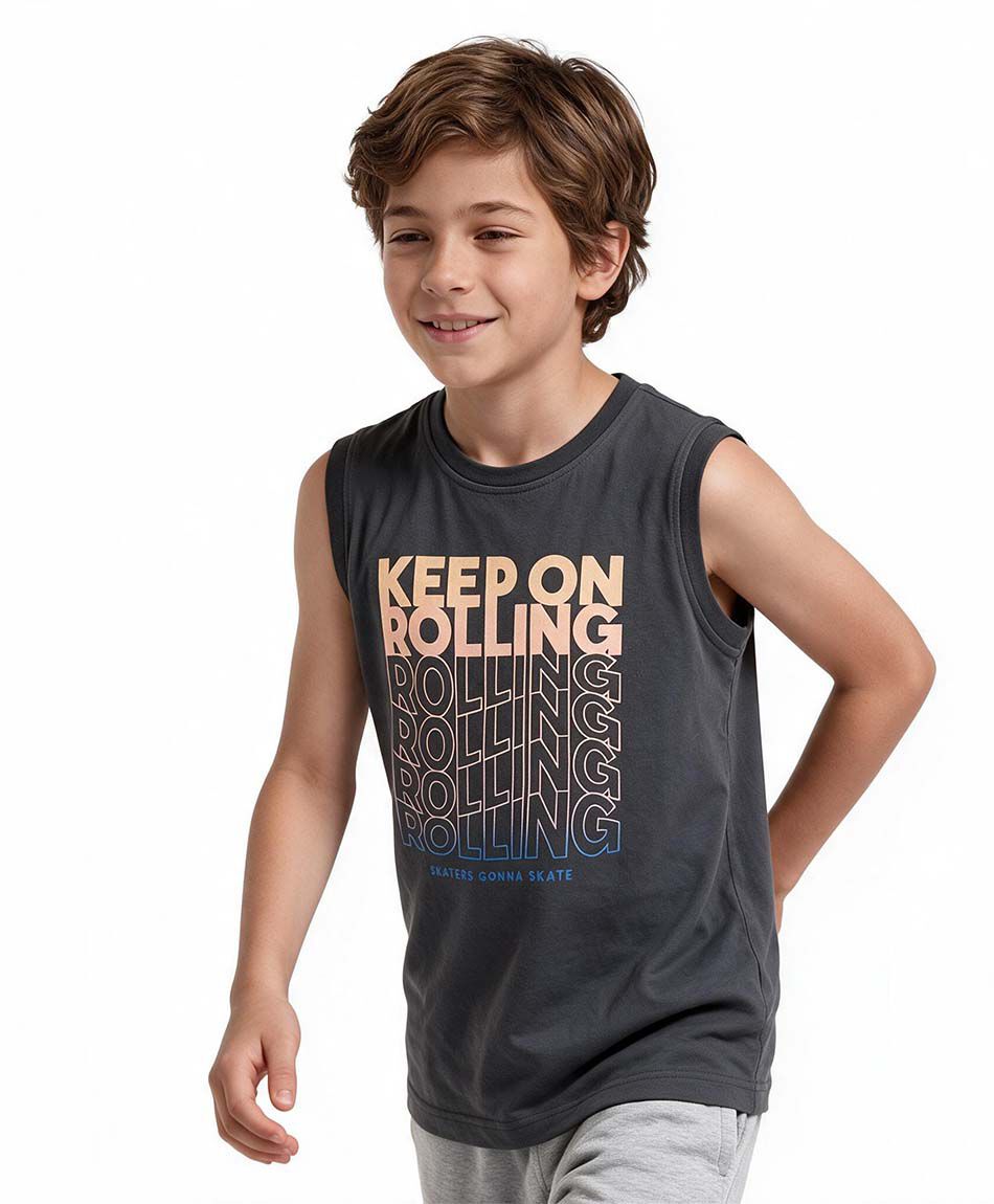Remera ni&ntilde;o sin mangas rolling