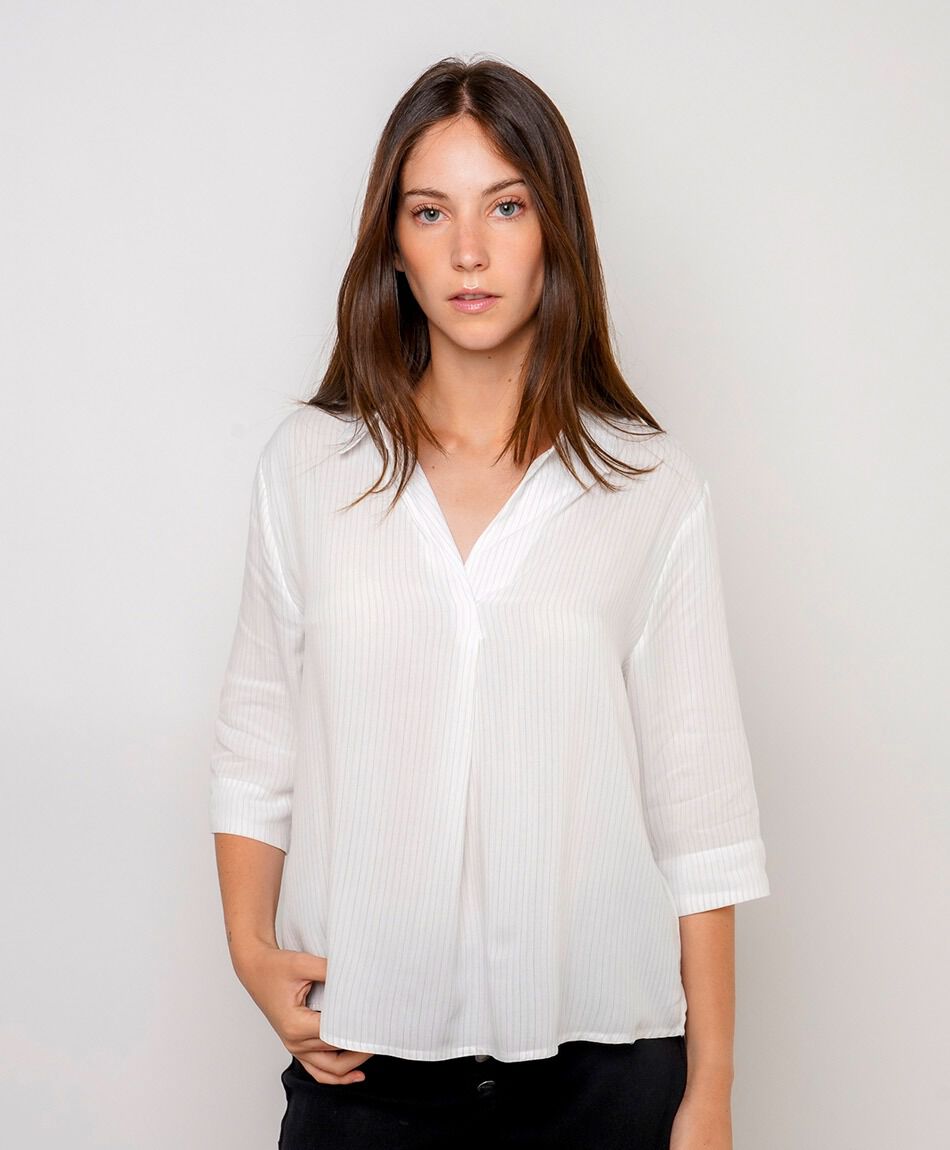 Camisa mujer manga 3/4 rayas