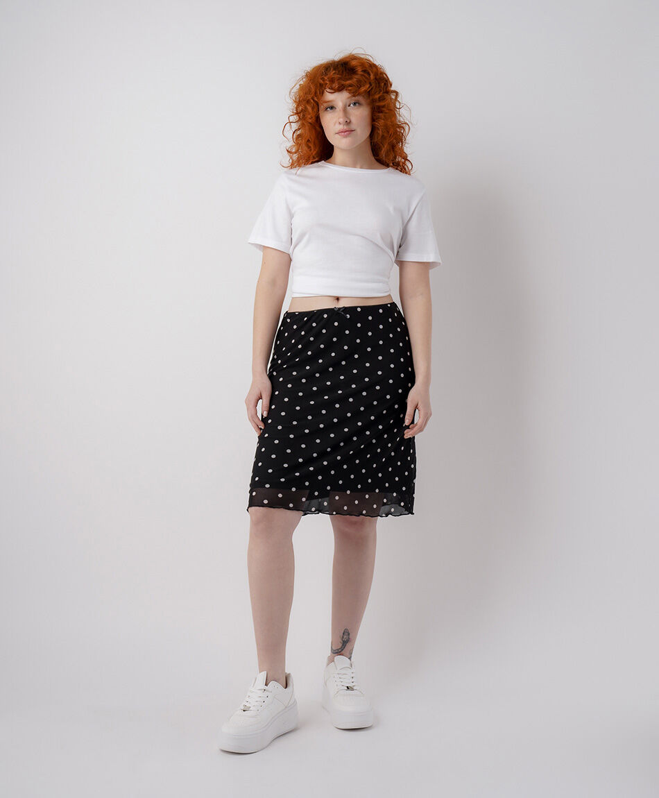Falda mujer mesh puntos
