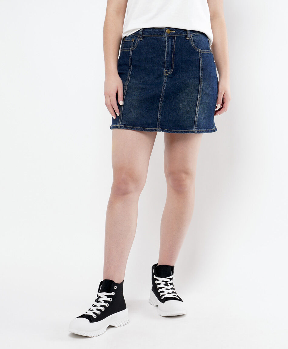 Pollera mujer denim cortes