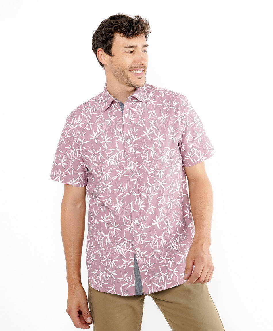 Camisa hombre estampado hojas  guayabera