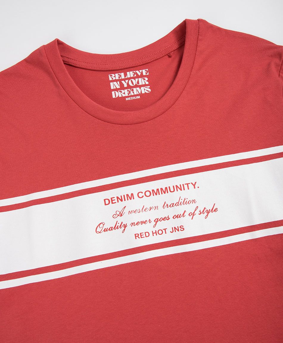 Remera hombre franja denim community