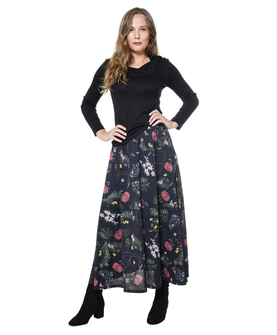 Falda pisos estampada