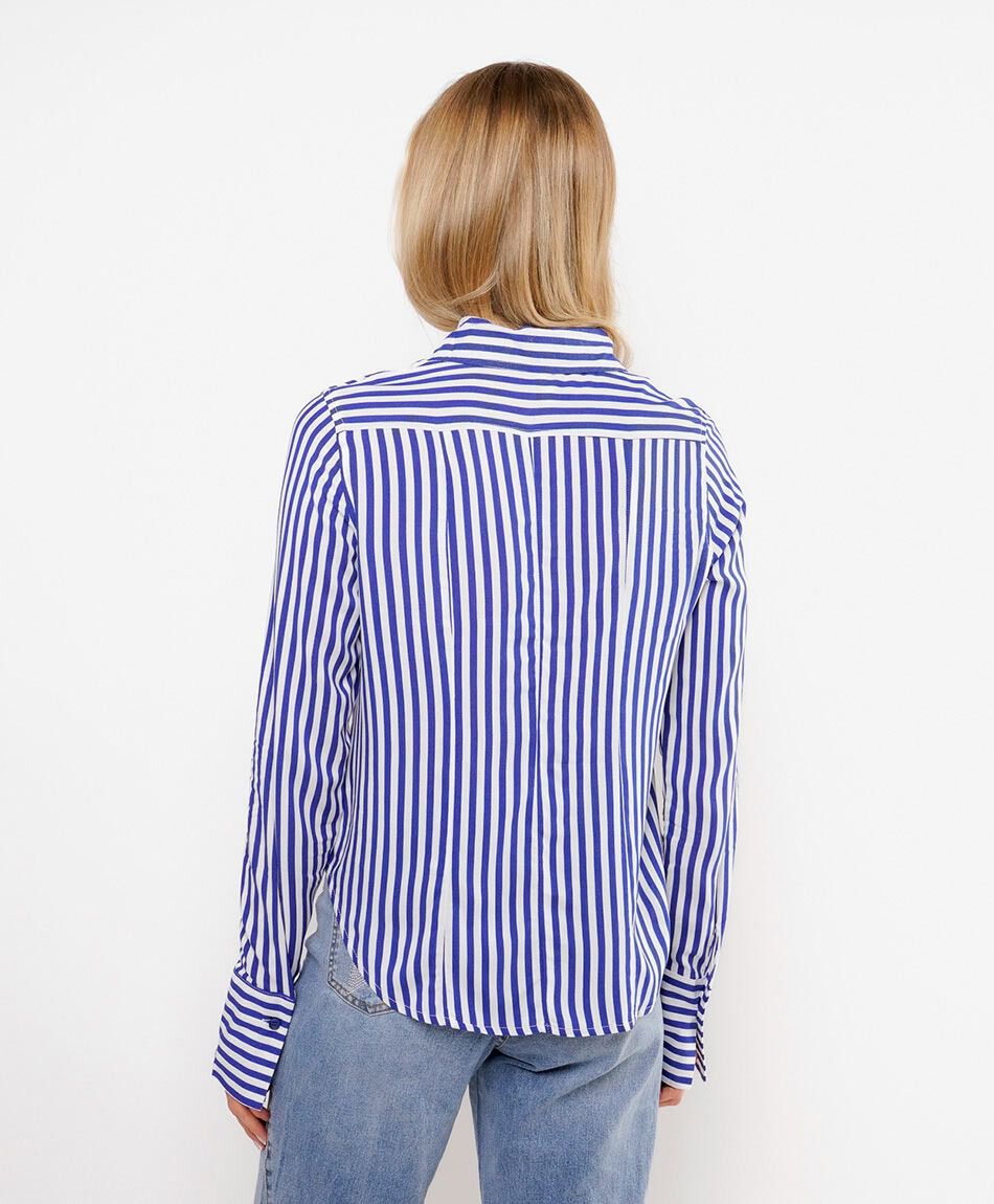 Camisas mujer lineas mix azul