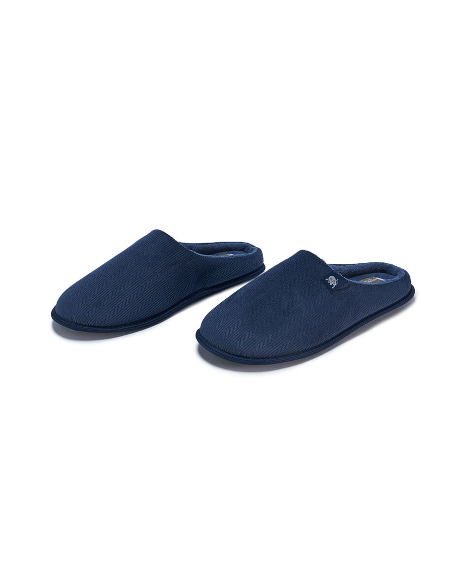 Pantufla hombre cl&aacute;sica azul