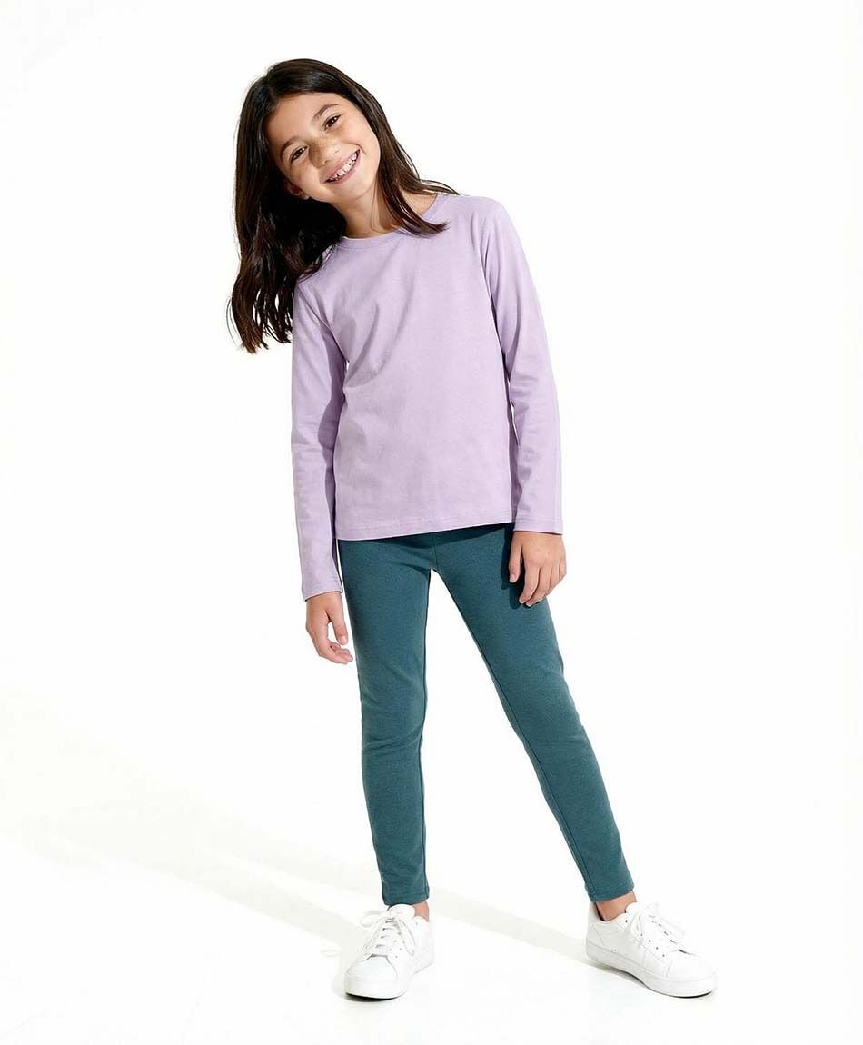 Leggins ni&ntilde;a forrada lisa verdes