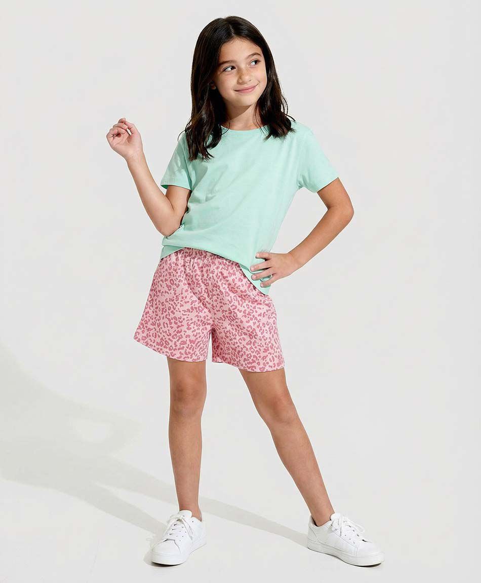 Short ni&ntilde;a biker animal print