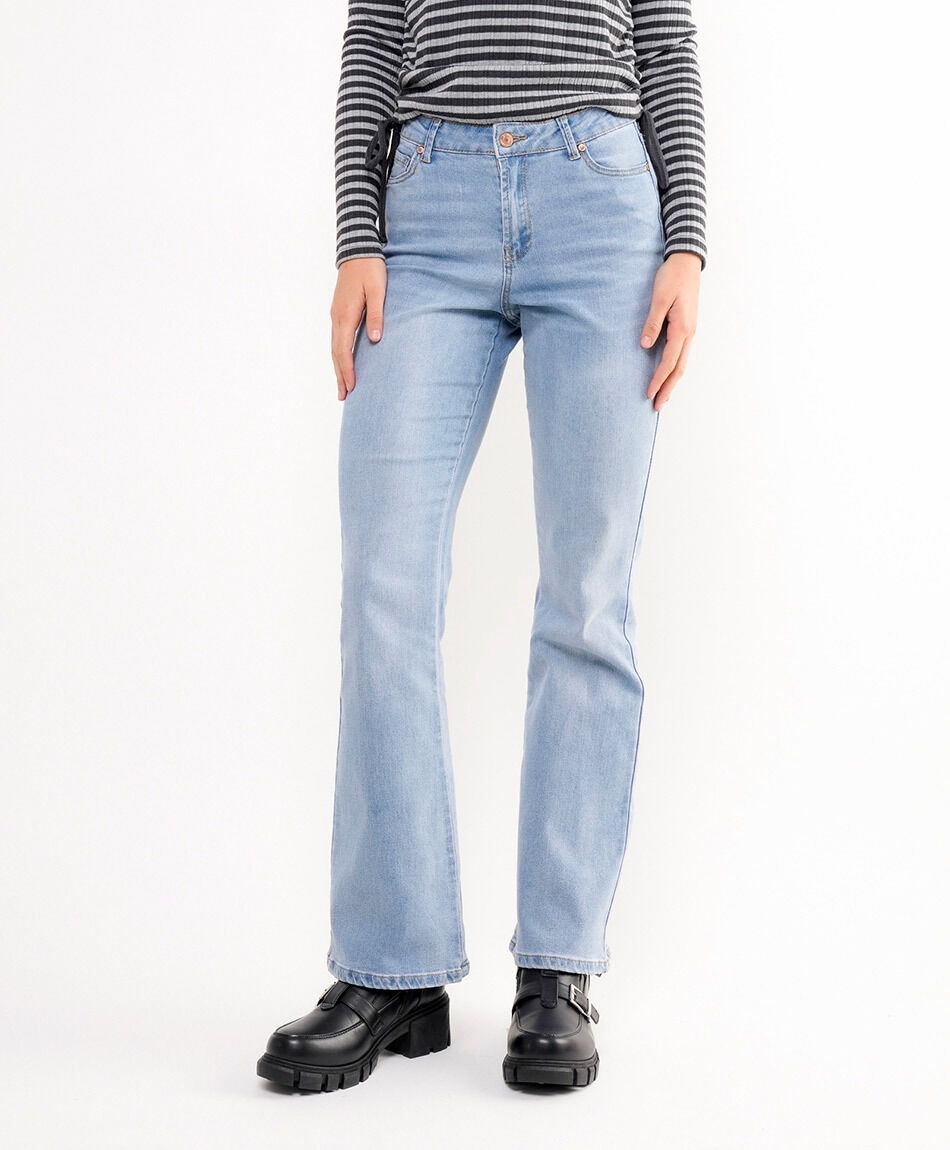 Jeans mujer flare tiro alto