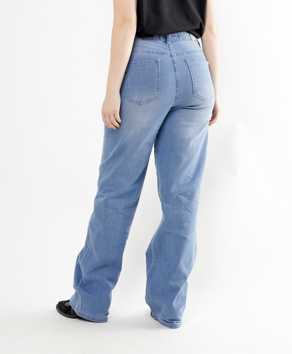 Jeans mujer brillos wide
