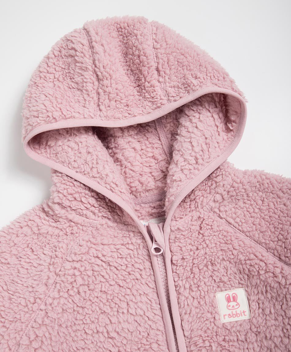 Poler&oacute;n beb&eacute; tela sherpas rosa