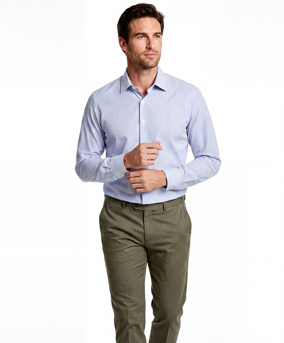 Camisa hombre elegante lineas blue