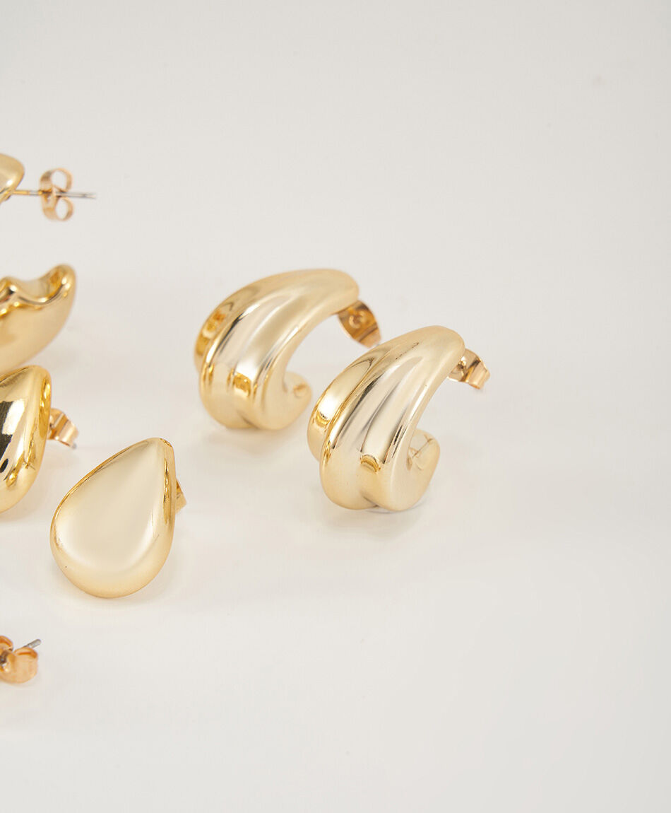 Set aros mujer dorados mix