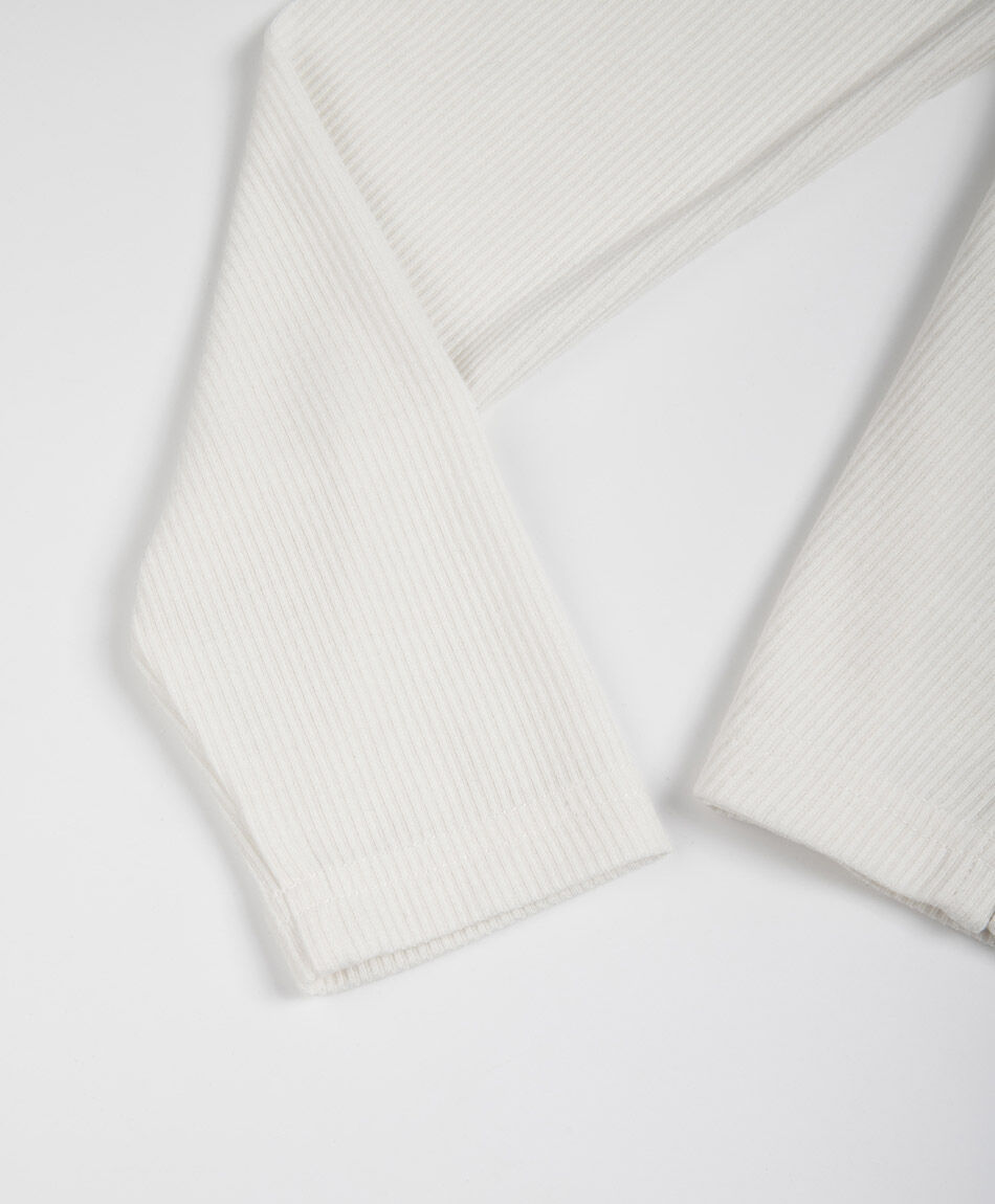 Remera ni&ntilde;a botones white