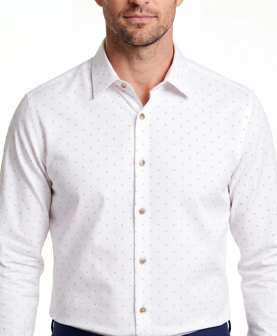 Camisa hombre manga larga puntos diminutos