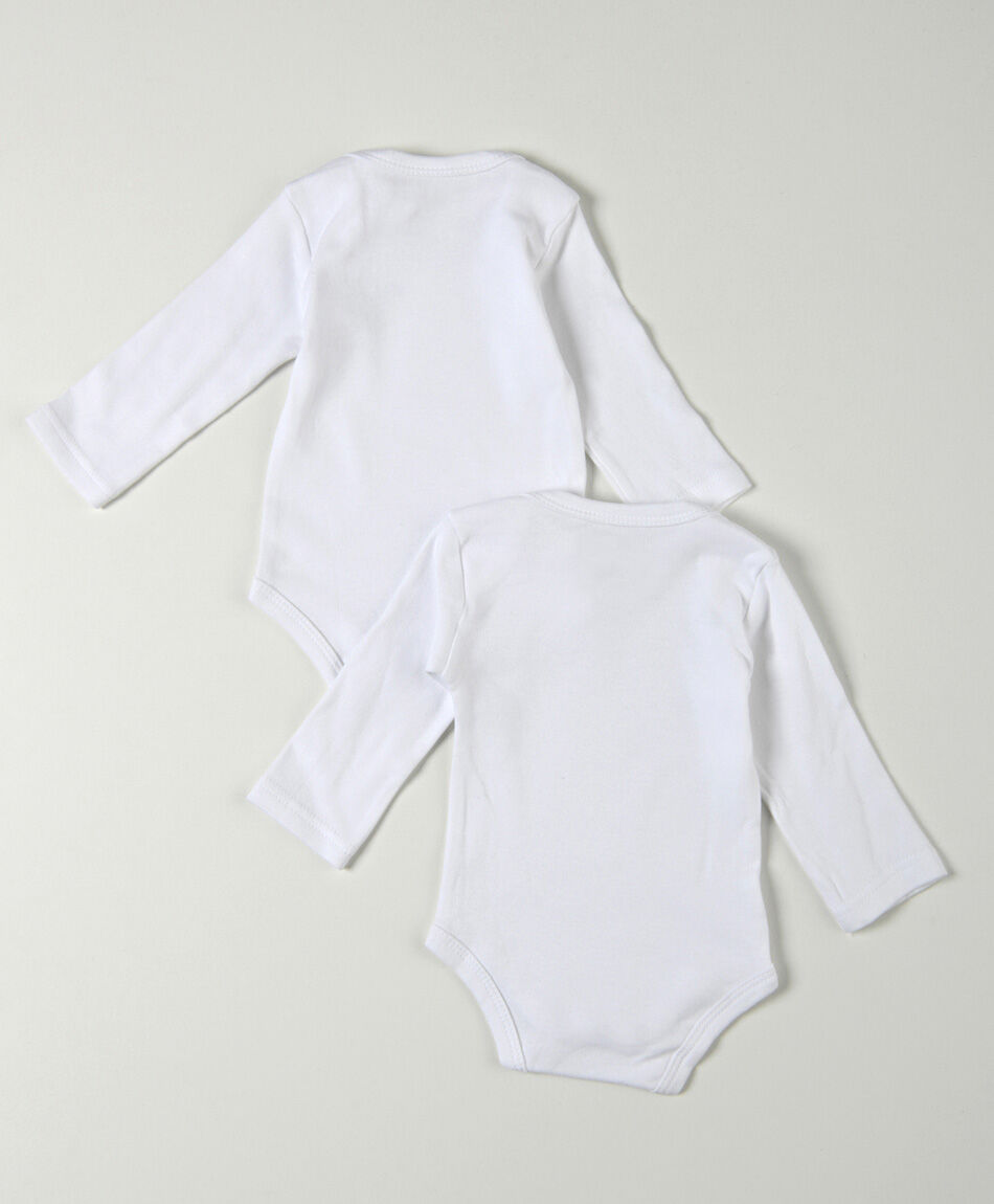 Pack 2 bodies beb&eacute; blancos manga larga