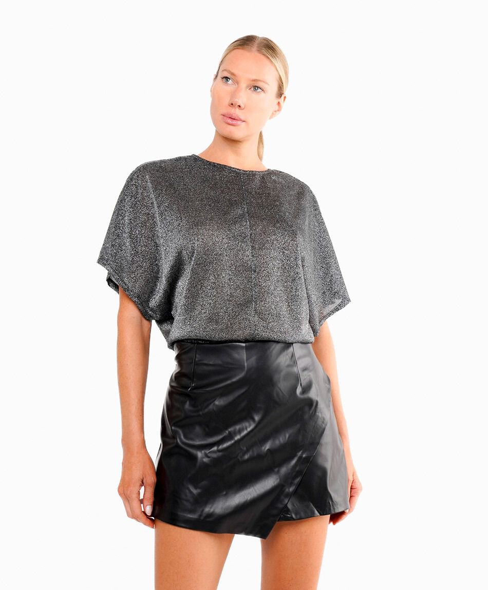 Pollera mujer efecto piel cruzada