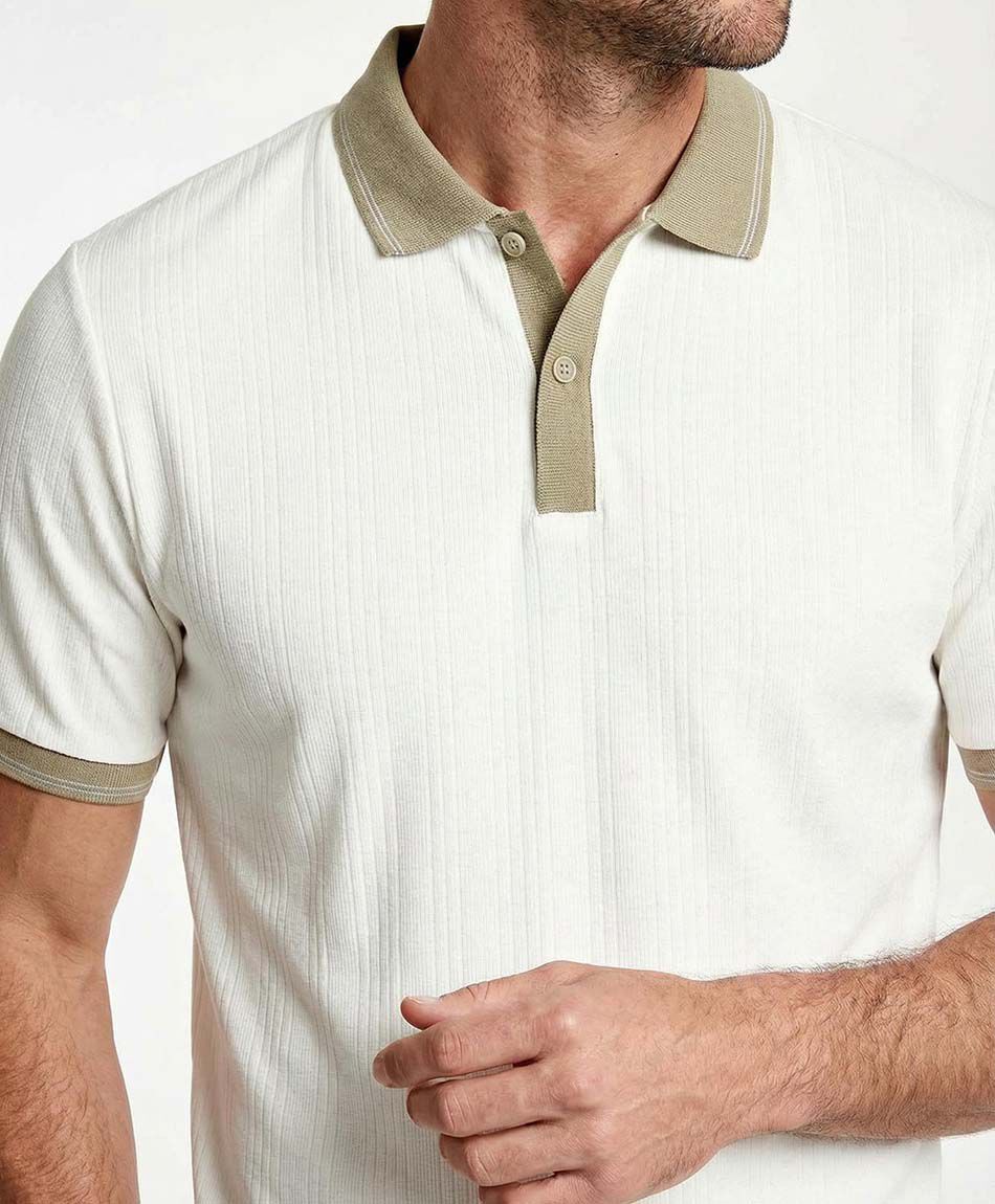 Remera hombre cuello polo estilo minimalista